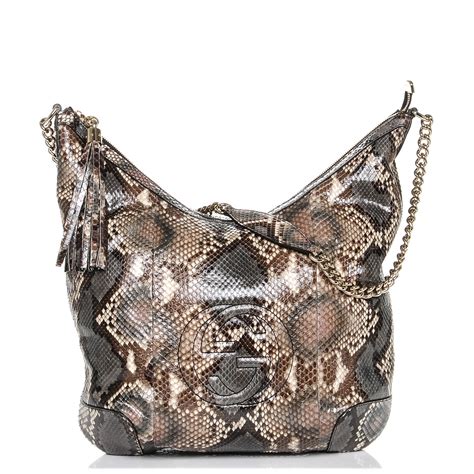 Soho python shoulder bag in beige python 